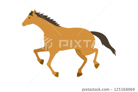 奔跑的馬的簡單向量插圖 奔跑的馬的簡單向量插圖 125168069