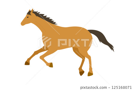 Simple vector illustration of a running horse Simple vector illustration of a running horse 125168071