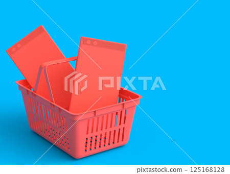 Gamer gears like mobile phones in plastic basket on yellow table background Gamer gears like mobile phones in plastic basket on yellow table background 125168128