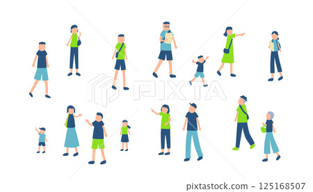 Illustration of people spending holidays 125168507