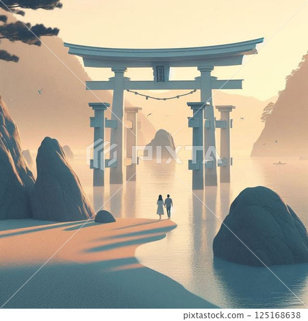 Torii漂浮在海中 Torii漂浮在海中 125168638