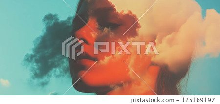 Dynamic interplay of vivid smoke and fire textures evokes an ethereal atmosphere. 125169197