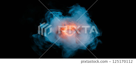 Central clear area showcases vibrant spark energy with a dynamic fire design overlay. 125170112