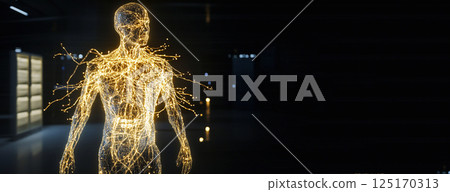 A conceptual image of the nervous system, highlighting the brain as the center of intelligence, emotions, and thought processes. human health and cognition A conceptual image of the nervous system, highlighting the brain as the center of intelligence, emotions, and thought processes. human health and cognition 125170313