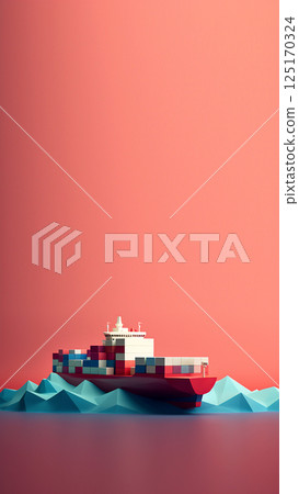a cargo ship docked at an international port, emphasizing global trade, export, and import. Large freight containers are stacked on the vessel, symbolizing the scale of the shipping industry a cargo ship docked at an international port, emphasizing global trade, export, and import. Large freight containers are stacked on the vessel, symbolizing the scale of the shipping industry 125170324