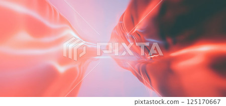Vibrant audio waves flow dynamically across the canvas, forming a modern empty center style. 125170667