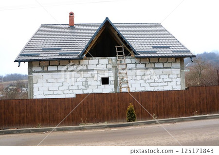 A Newly Constructed House is Currently Under Development with Various Architectural Features A Newly Constructed House is Currently Under Development with Various Architectural Features 125171843