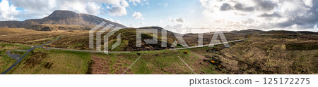 Aerial view of the Muckish railway walk in County Donegal, Ireland 125172275