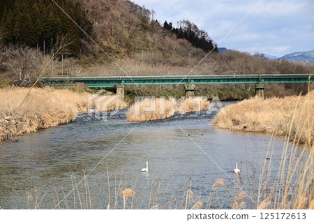 JR Kamaishi Line Sarugaishi River Bridge JR Kamaishi Line Sarugaishi River Bridge 125172613