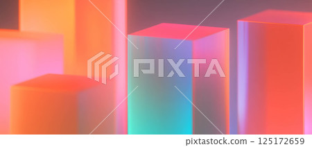 Colorful 3D box plots create a vibrant abstract background for data analysis and comparison. 125172659