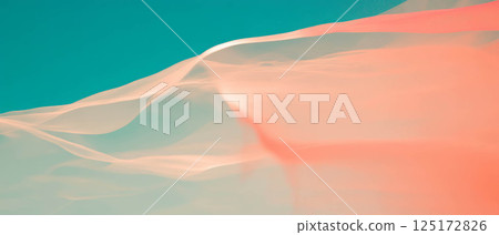 Dynamic digital waves form an abstract scene with a calm center highlighting nature and tech. 125172826