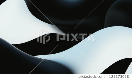 Abstract composition with sharp geometric arches in minimalist design. Abstract composition with sharp geometric arches in minimalist design. 125173058