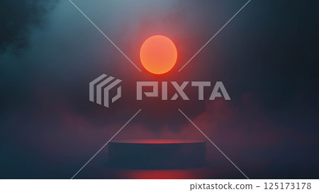 Mysterious glowing orb hovering in a dreamy abstract atmosphere. 125173178