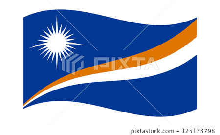 Wavy Flag of Marshall Islands, isolated on transparent background. Republic of the Marshall Islands. Oceania. Vector illustration Wavy Flag of Marshall Islands, isolated on transparent background. Republic of the Marshall Islands. Oceania. Vector illustration 125173798