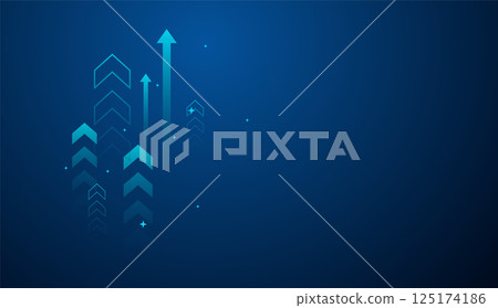 Moving dow of arrows surge diagonally, symbolizing acceleration, breakthrough down on dark blue, a futuristic falling arrows of trends, vector illustration 125174186
