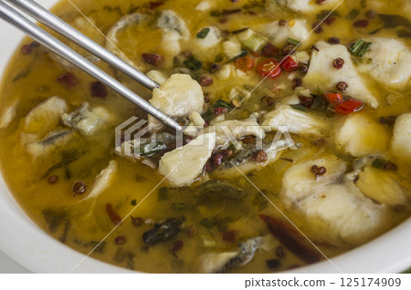 Southern Chinese spicy fish soup 125174909