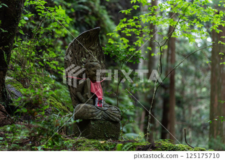 Jizo standing in the forest 125175710