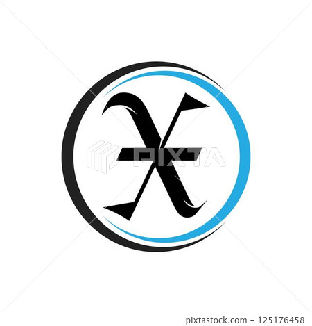 letter X logo vector 125176458