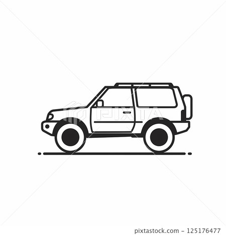 Powerful design! SUV type car illustration material 125176477