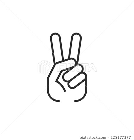Victory Hand Gesture Icon Victory Hand Gesture Icon 125177377