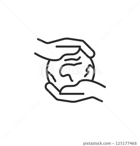 Hands holding Earth icon 125177468