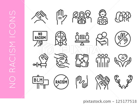 No Racism Icon Set 125177518