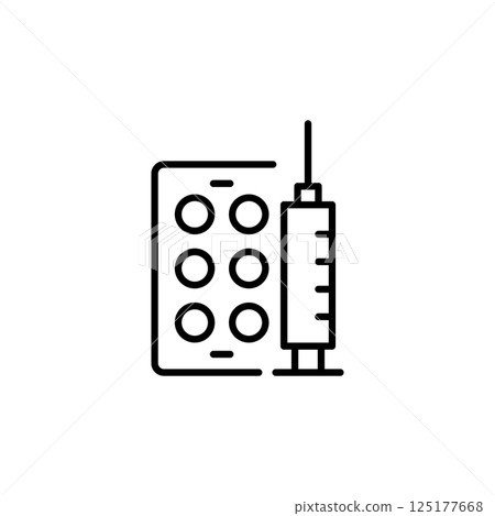 Syringe and Medicine Icon 125177668