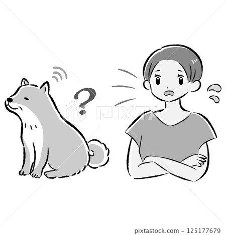 Illustration of a deaf senior dog (hearing impaired) 125177679
