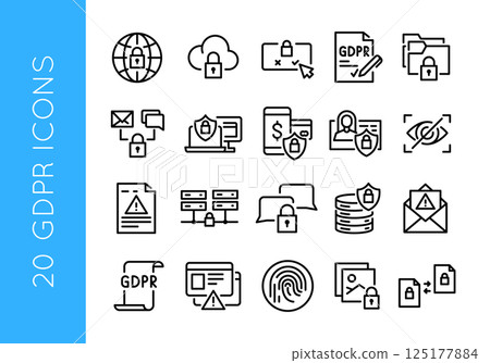 GDPR data protection icons set 125177884