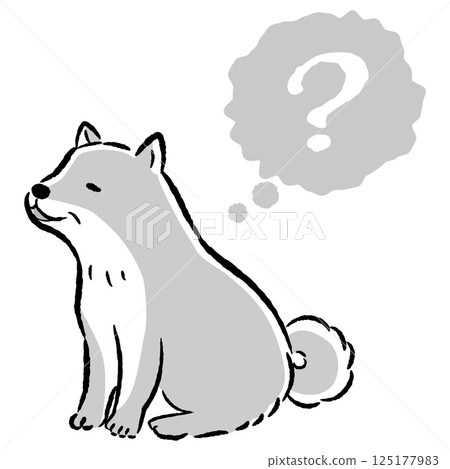 患有癡呆症的老年犬插圖 125177983