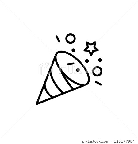 Confetti Cone Icon Confetti Cone Icon 125177994