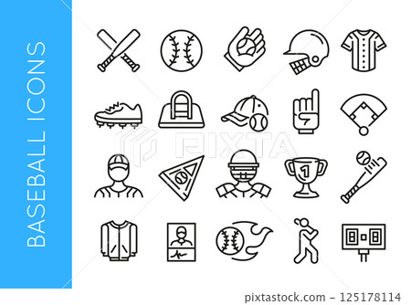 Baseball Icons Set Baseball Icons Set 125178114