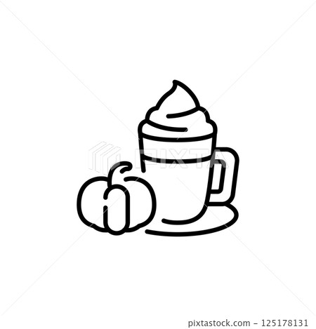 Pumpkin Spice Latte Icon 125178131