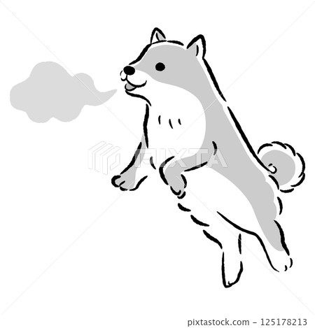 Dog bad breath illustration 125178213
