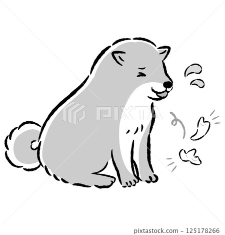 一隻缺牙的狗的手繪插圖 一隻缺牙的狗的手繪插圖 125178266