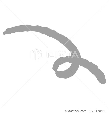 Hand-drawn illustration of a curved line (symbol of a rotating motion image) 125178490