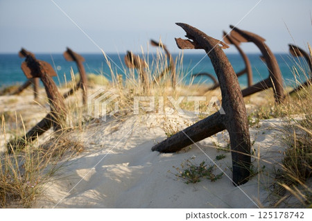 Anchor Graveyard on the Dunes by the Atlantic Ocean, Portugal Anchor Graveyard on the Dunes by the Atlantic Ocean, Portugal 125178742