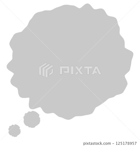 Hand-drawn cloud-shaped speech bubble frame 125178957