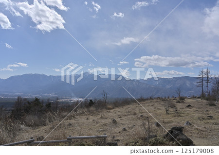 The Southern Alps as seen from Fujimi Plateau. The Southern Alps as seen from Fujimi Plateau. 125179008