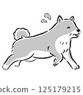 一隻老狗帶著困擾的表情跑開的插圖 125179215