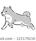 一隻老狗帶著困擾的表情跑開的插圖 125179216