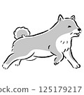 一隻老狗帶著困擾的表情跑開的插圖 125179217