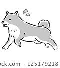 一隻老狗帶著困擾的表情跑開的插圖 125179218