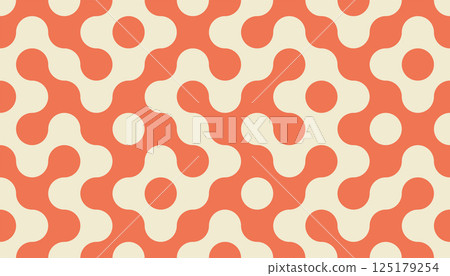 Truchet tile round shapes seamless pattern. Background with rounded figures in flat style. 125179254