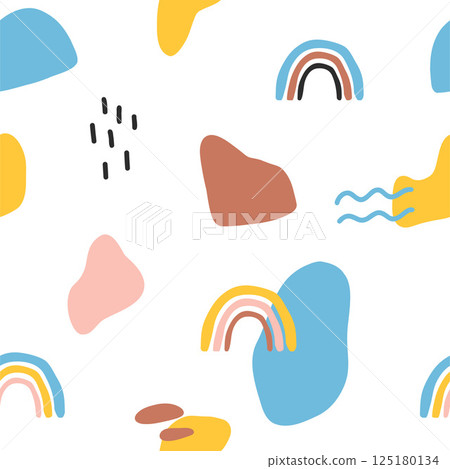 abstract shapes vector kid pattern 125180134