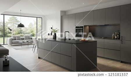Fashionable kitchen 125181337