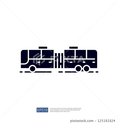 A minimalist graphic depicting two connected train cars, symbolizing transportation and travel. 125181824