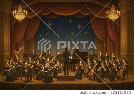 Orchestra concert illustration 1 125181980