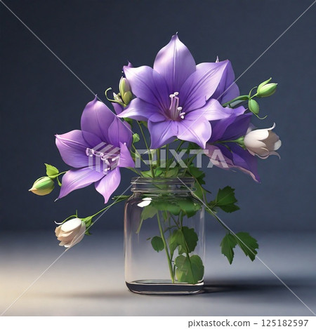 Pretty purple bellflower 125182597