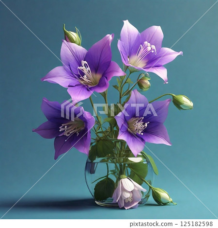Pretty purple bellflower 125182598